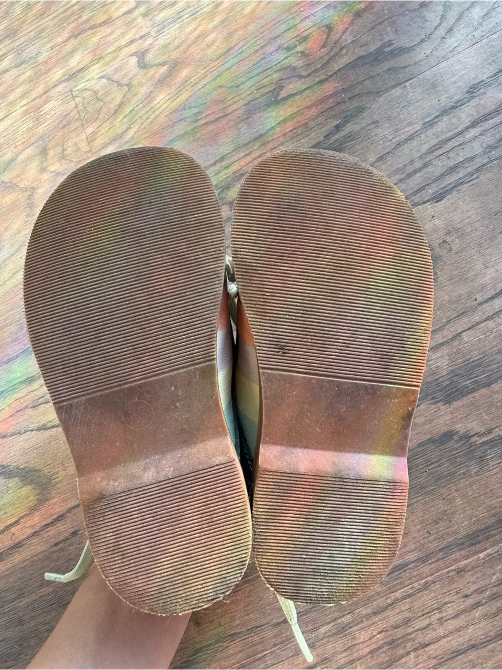 V&V toddler green leather boots